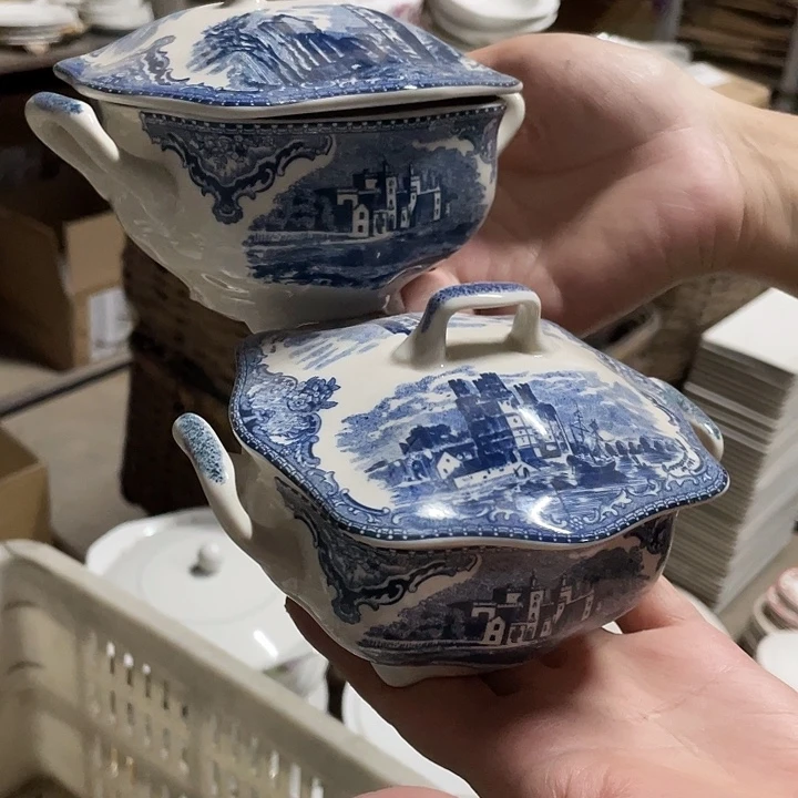 杯瓷片 兰堡糖缸2个 瑕疵品 不退换