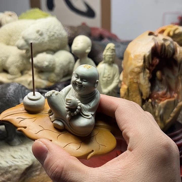 东北石松花石摆件