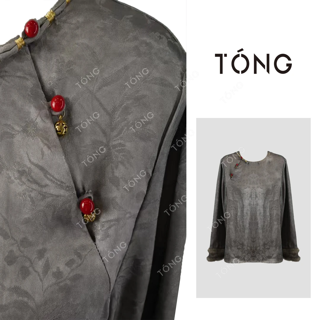 【杜若】天丝+亚麻秋冬新中式国风盘口新年款时尚上衣 GC035