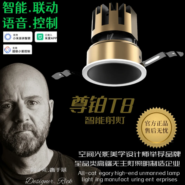 全品类射灯预埋无边全光谱智能护眼高端防眩射灯客厅简约无主灯