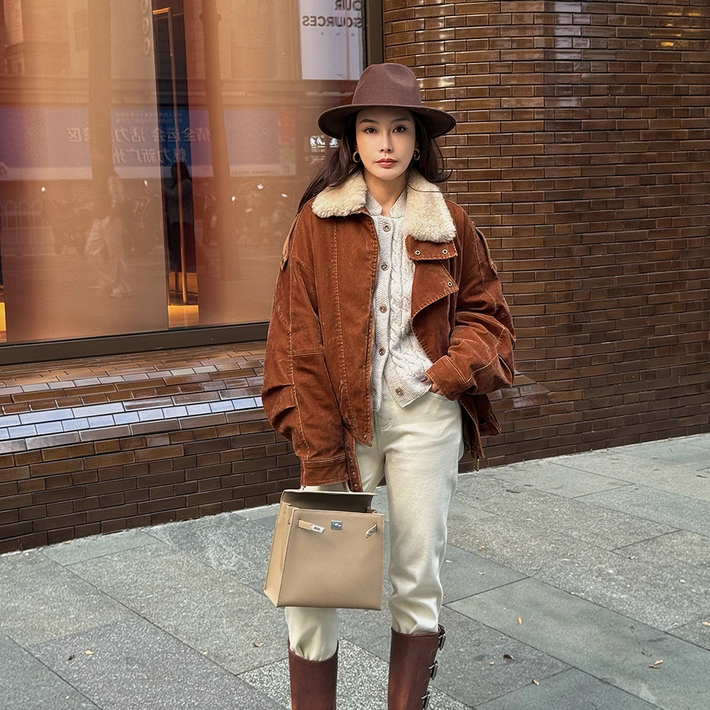 【PoGu】新品植绒可拆卸羊毛领白鹅绒羽绒服外套WT-993