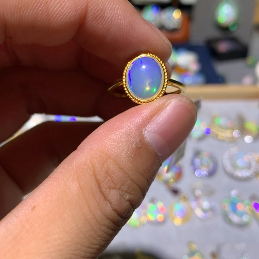 欧泊银S925镶嵌欧泊戒指