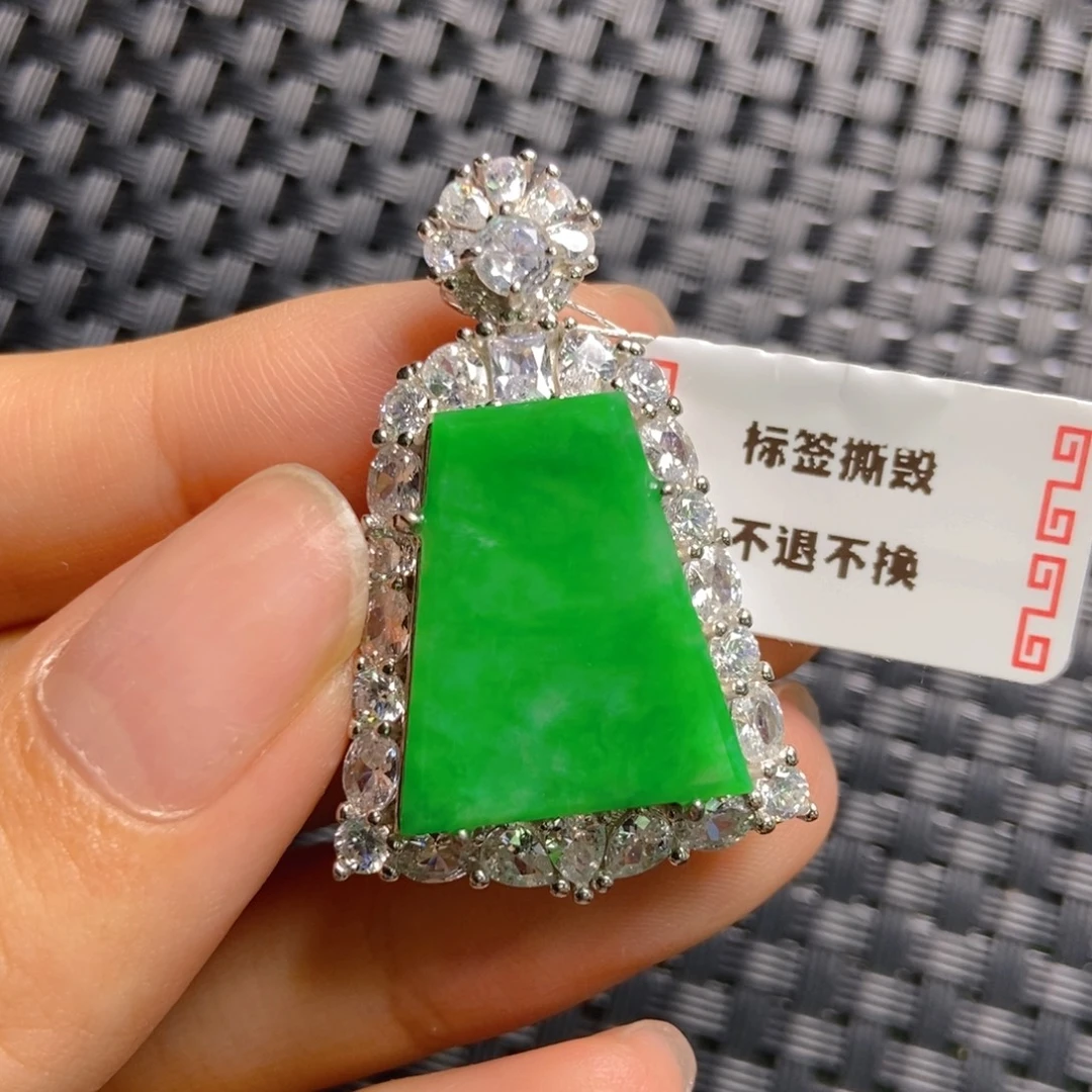 翡翠银S925镶嵌颈饰