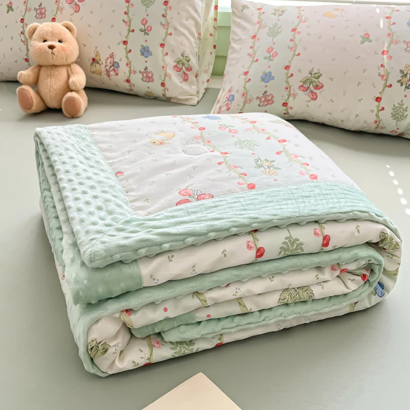 豆豆被A纯棉B版豆豆绒大豆被可机洗被子被芯春秋被薄款夏被午睡毯