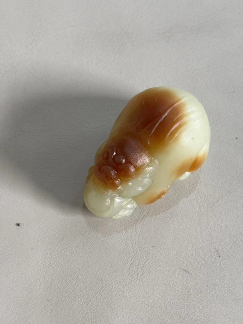 和田玉且末料糖白玉貔貅手把件纯手工雕刻批发市场代购