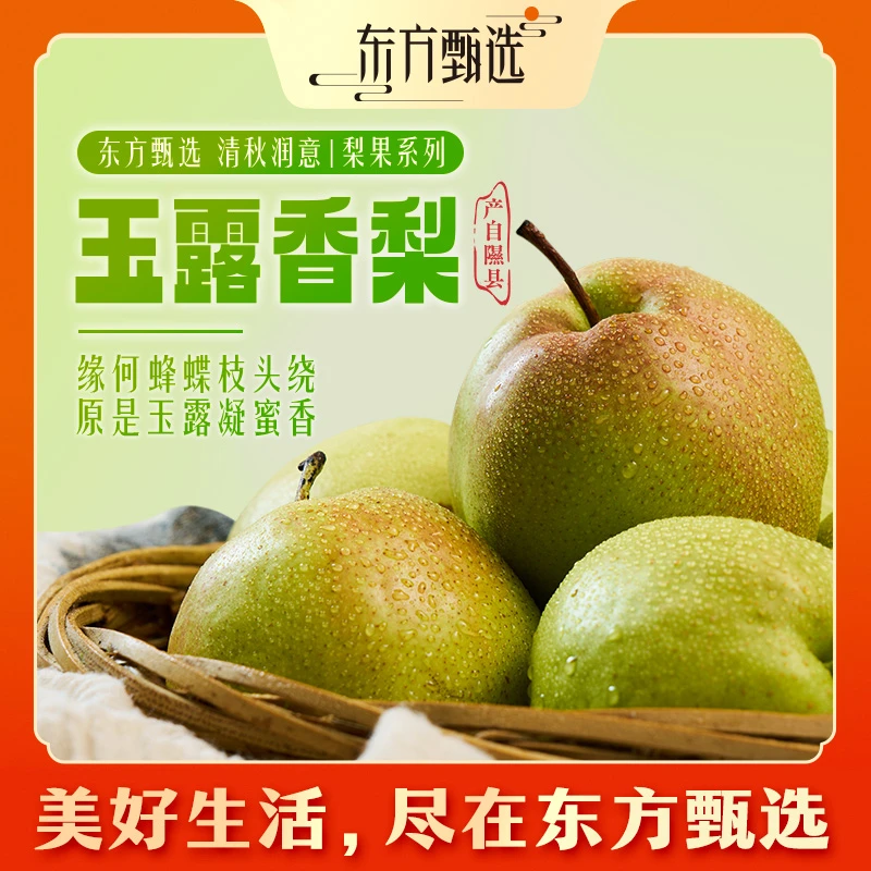 东方甄选玉露香梨4.8斤装皮薄清脆应季水果坏果包赔顺丰/京东