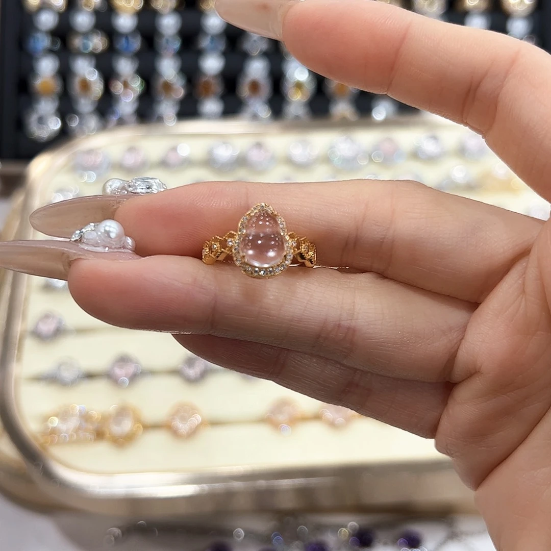 水晶金色拖不保色介意慎拍银托不掉色银S925镶嵌s****a