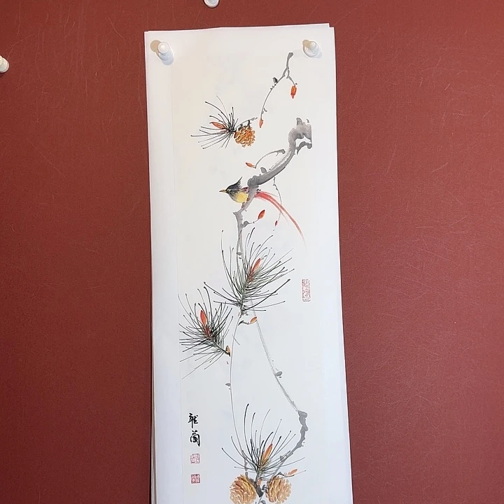 国画听兰老师花鸟