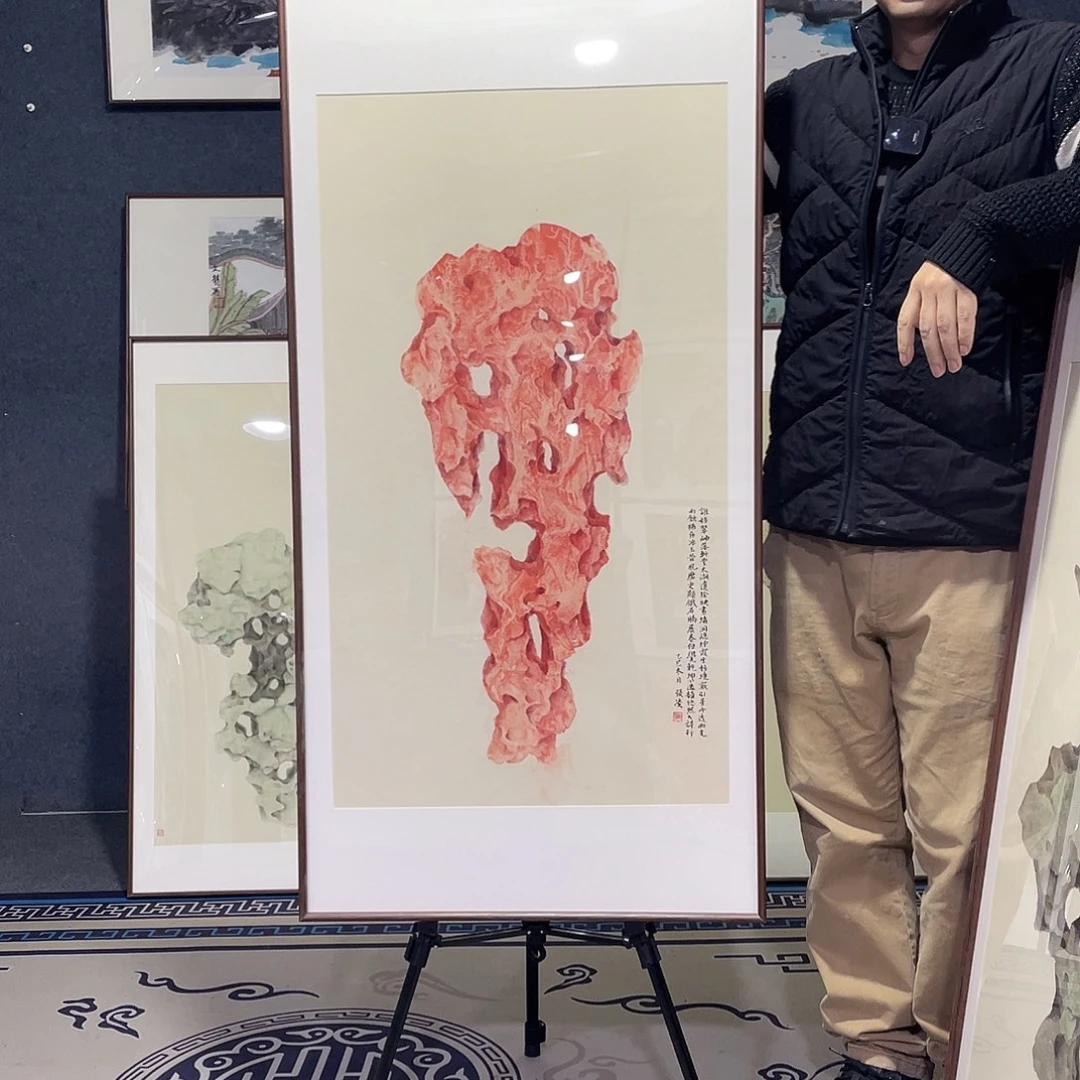 国画手绘画作品带框60/120