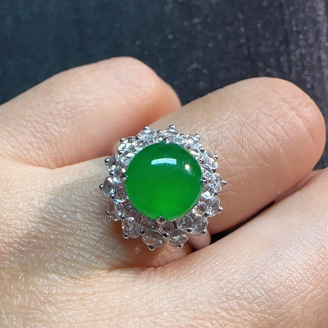 翡翠18K金镶嵌戒指戒指