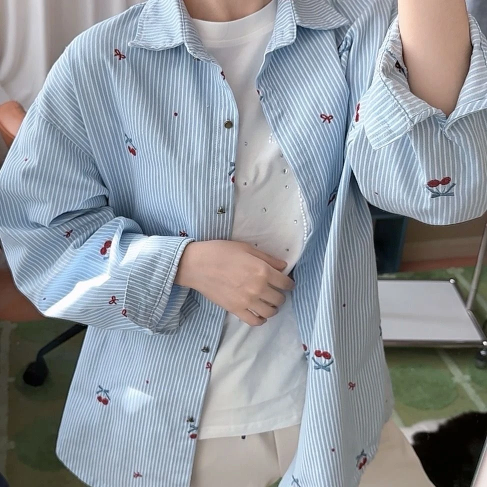 FT樱桃牛仔条纹衬衫FT4517043