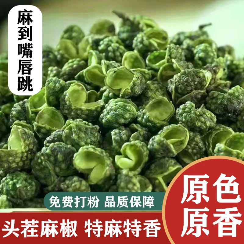 高原抖音古镇山坡上的野花椒麻椒绿豆正宗野生青花椒中缅边境