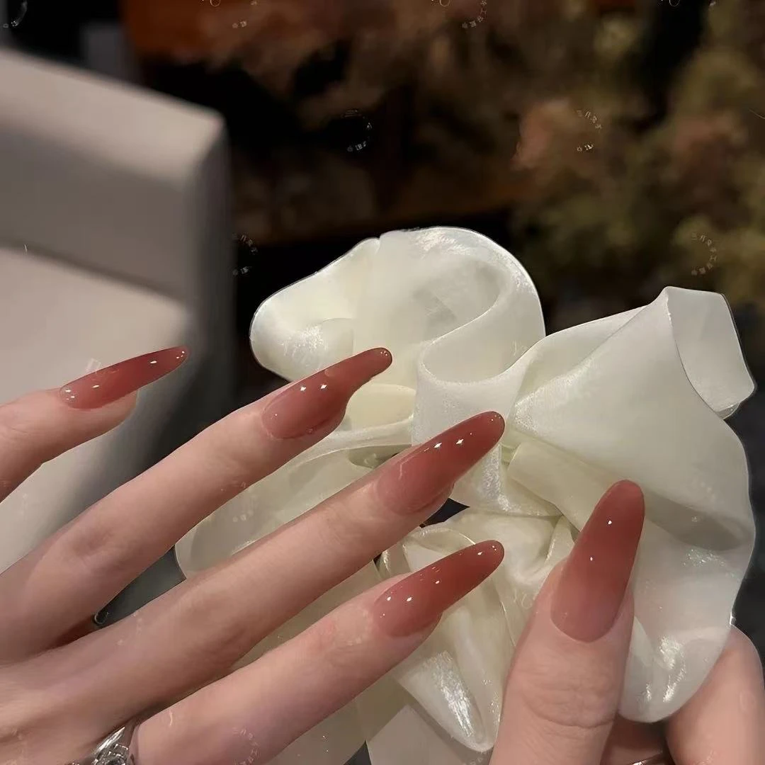 【烟熏玫瑰】 手工夏日甲片轻奢显白指尖纯欲定制穿戴甲