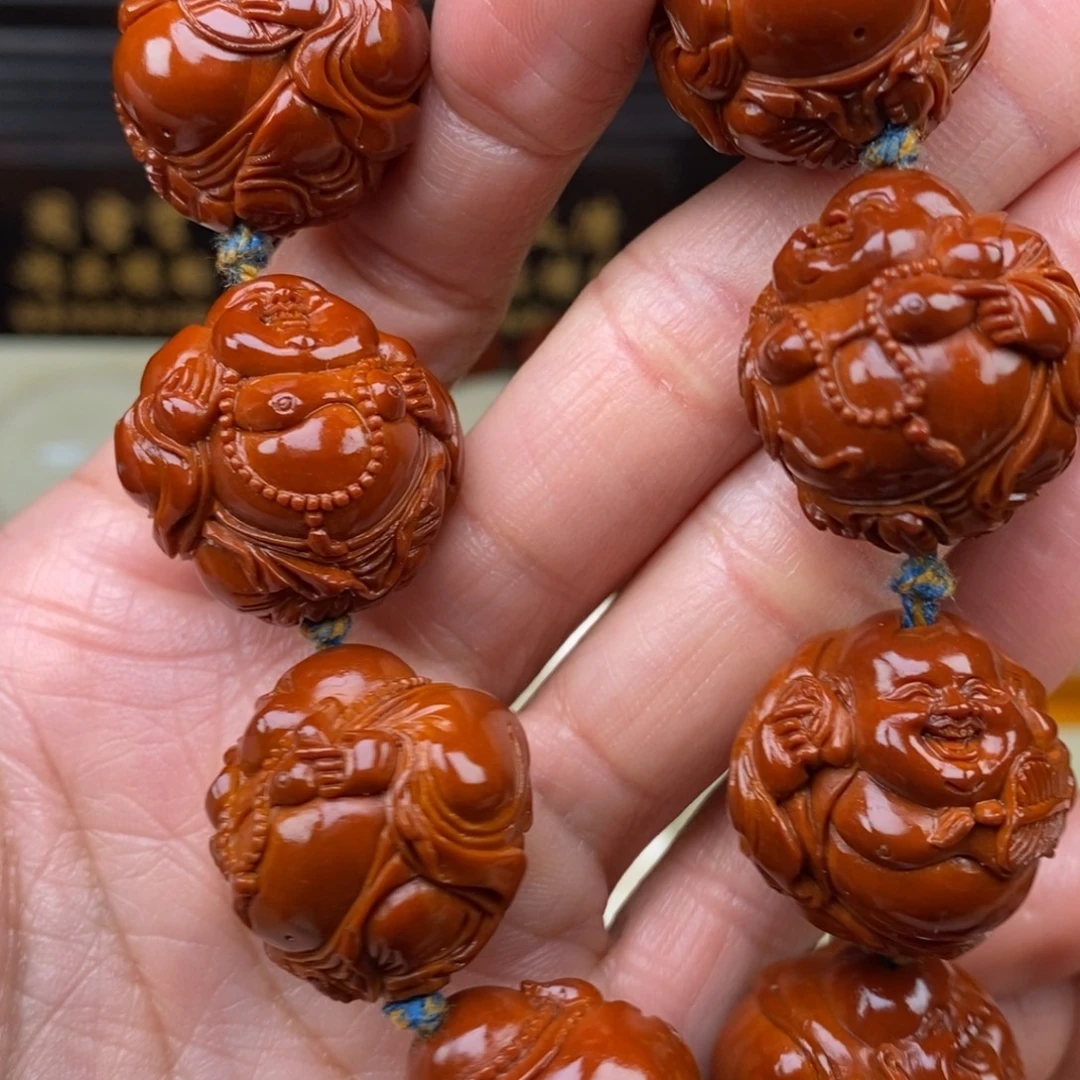 用***0橄榄核吊坠八宝弥勒