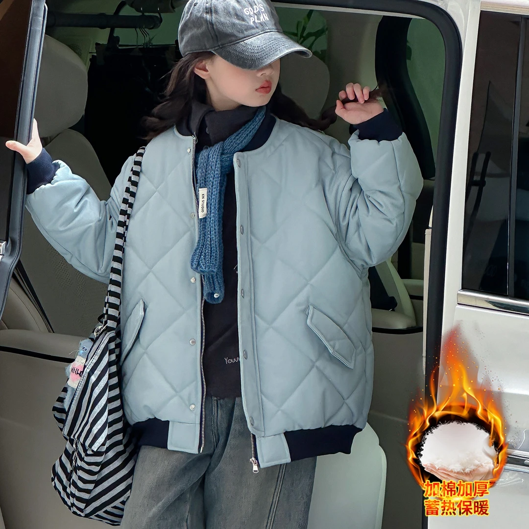 [专柜品质]女童外套秋冬装女孩洋气加厚棉服儿童冬季夹棉上衣夹克