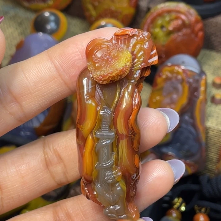 玛瑙/玉髓足银镶嵌珠宝奇石北票3888