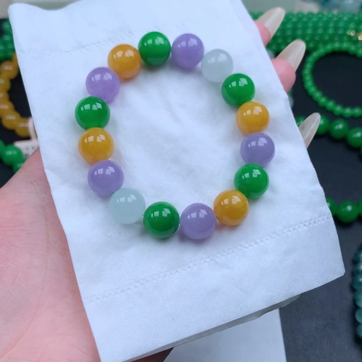 微****缅料卡12多宝色手串