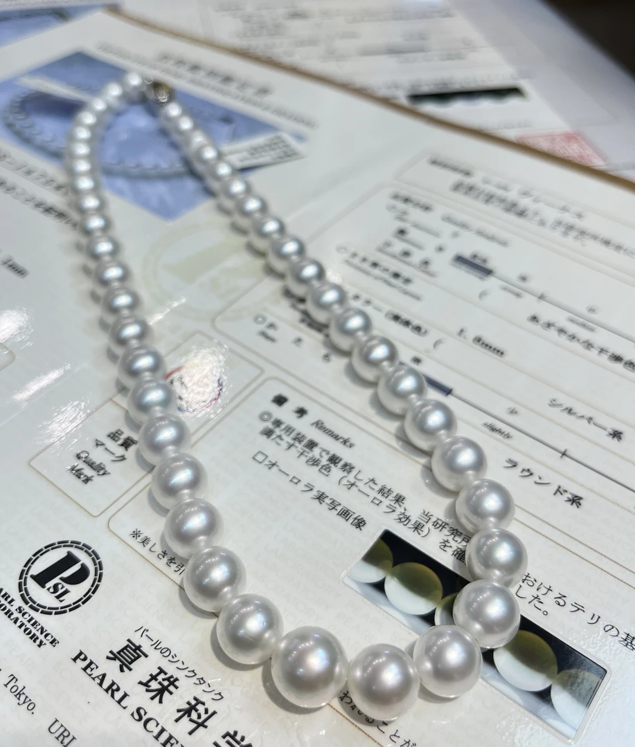 海水珍珠澳白维纳斯9-11.1mm正圆强光（真科研证书ss）