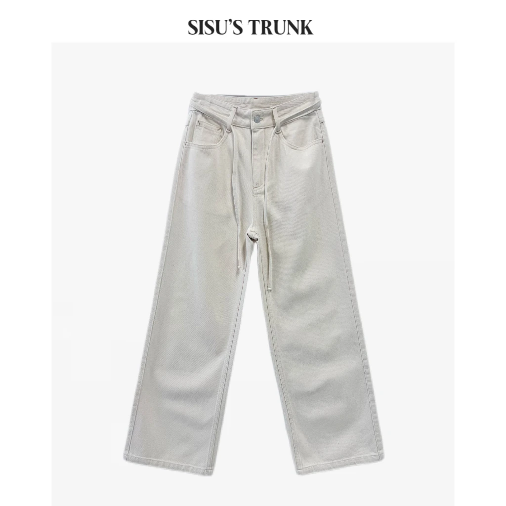 SISU  轻奢设计师款高腰气质秋冬时尚牛仔长裤