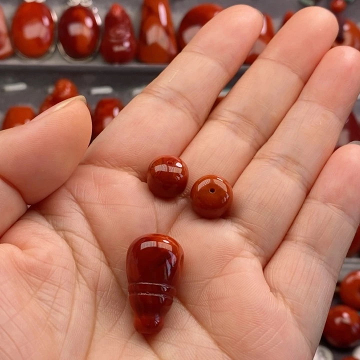 南红玛瑙三通配饰未镶嵌云*道