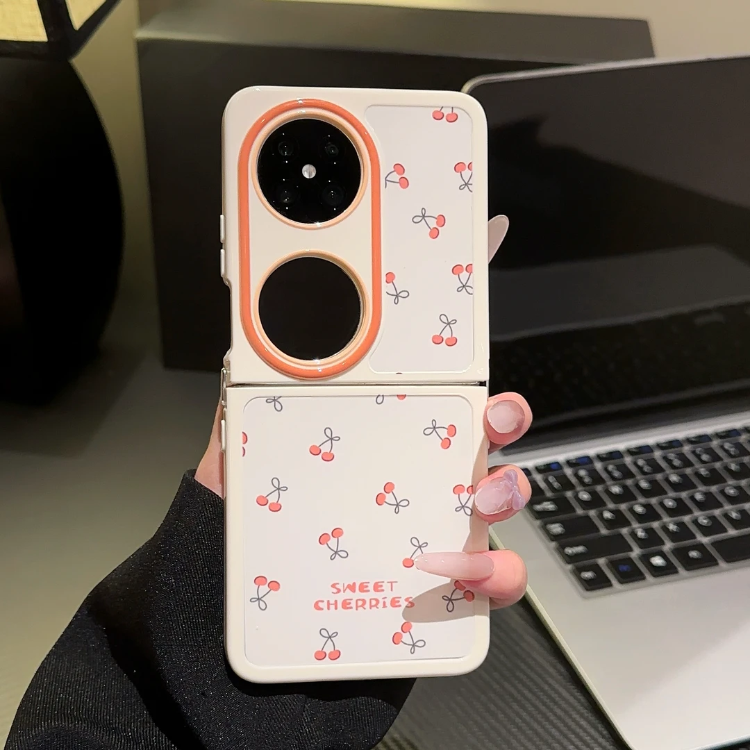 适用于华为POCKET2手机壳奶油壳FINDN3FLIP樱桃支架华2024高级感