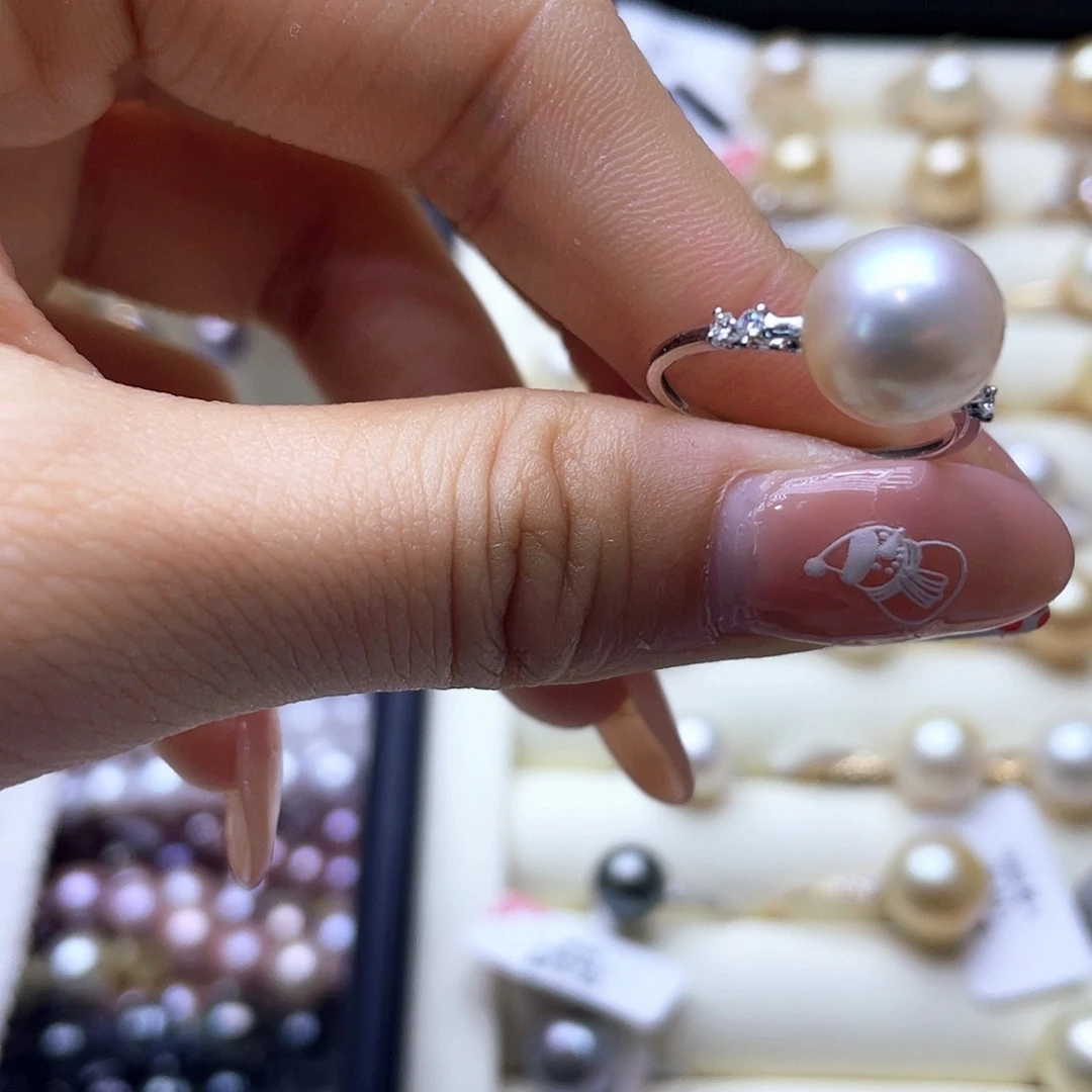 海水珍珠戒指18K金镶嵌