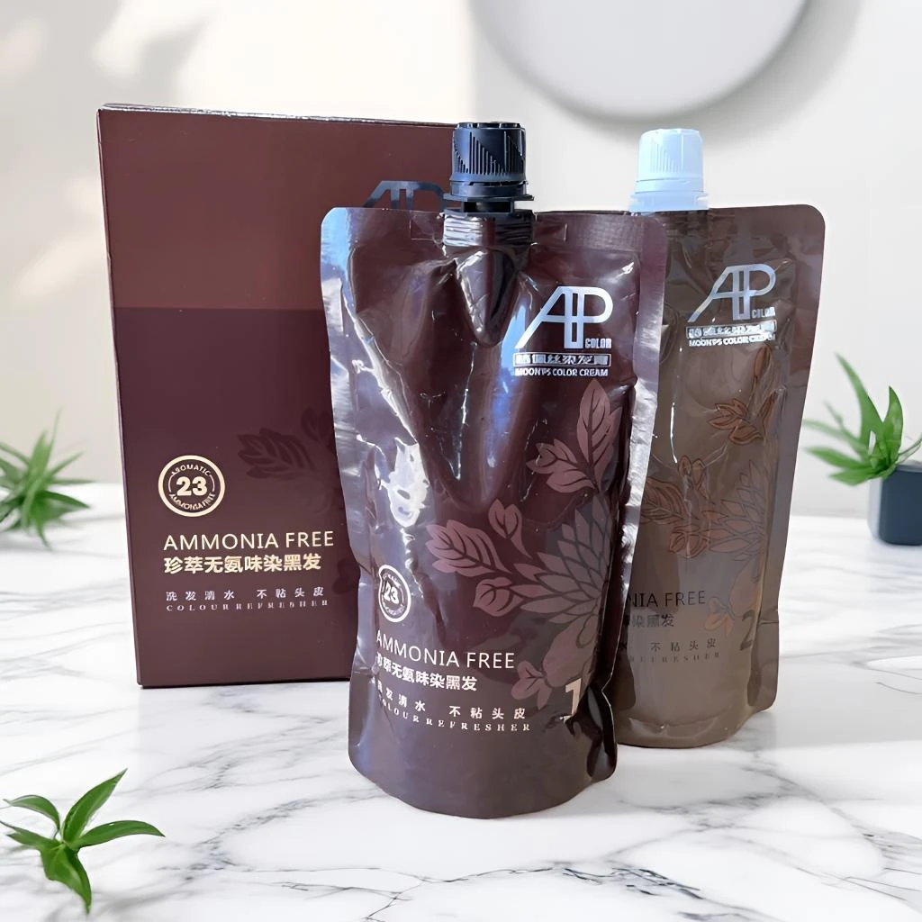 1盒 AP双支染膏发廊双支黑油覆盖白发自然黑理发店批发美发梦佩丝