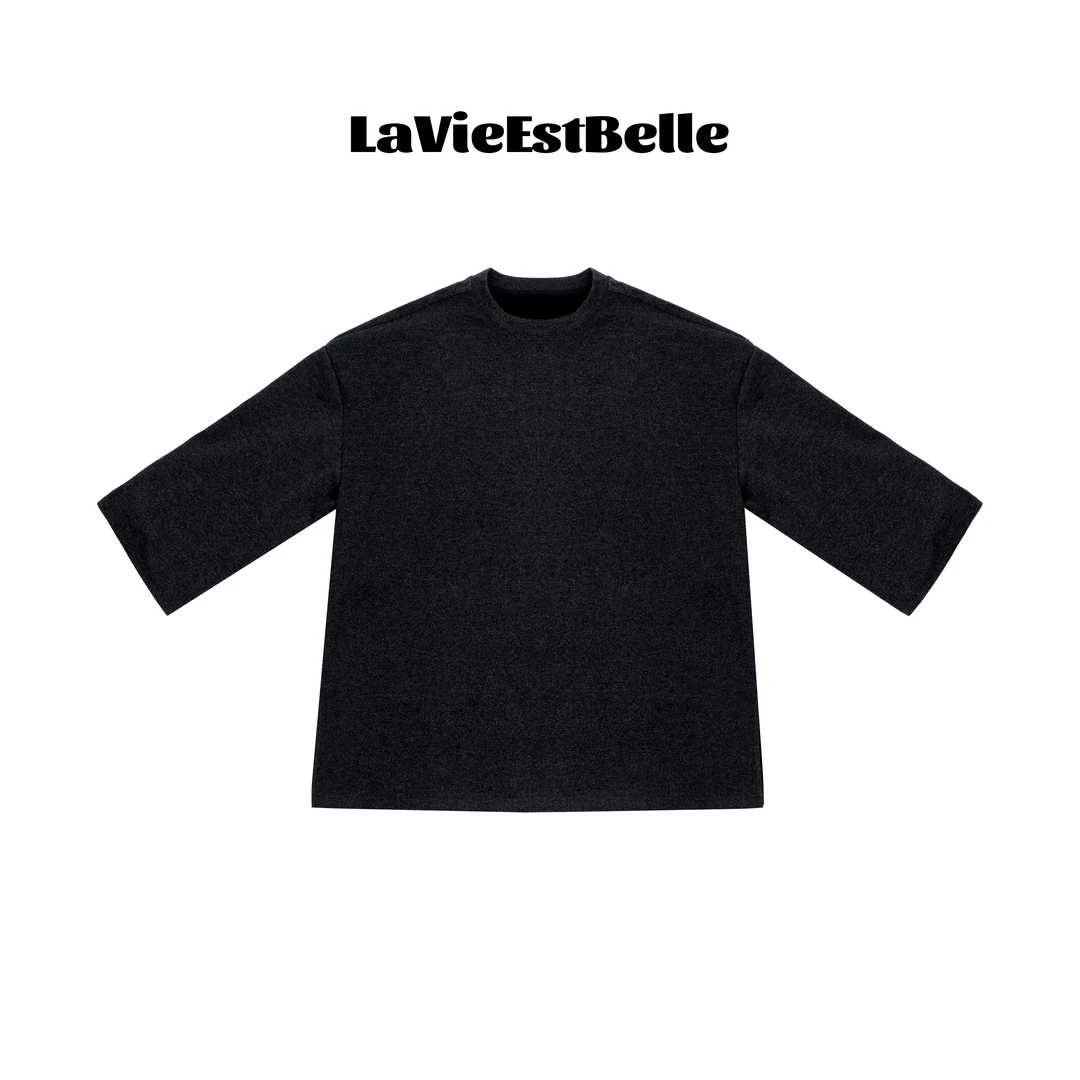 【墨染】气质百搭轻奢上衣显瘦八分袖MQT019