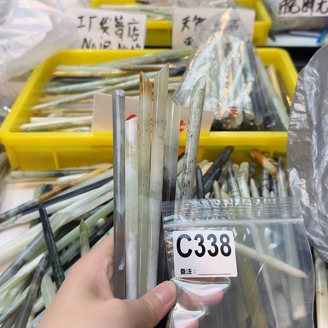 薯***0合金蛇纹石玉发饰