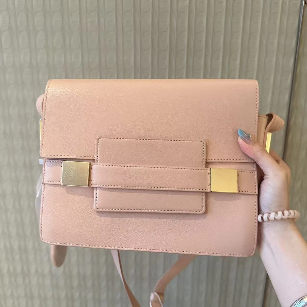 95新 Delvaux/德尔沃 粉色翻盖/二奢包包
