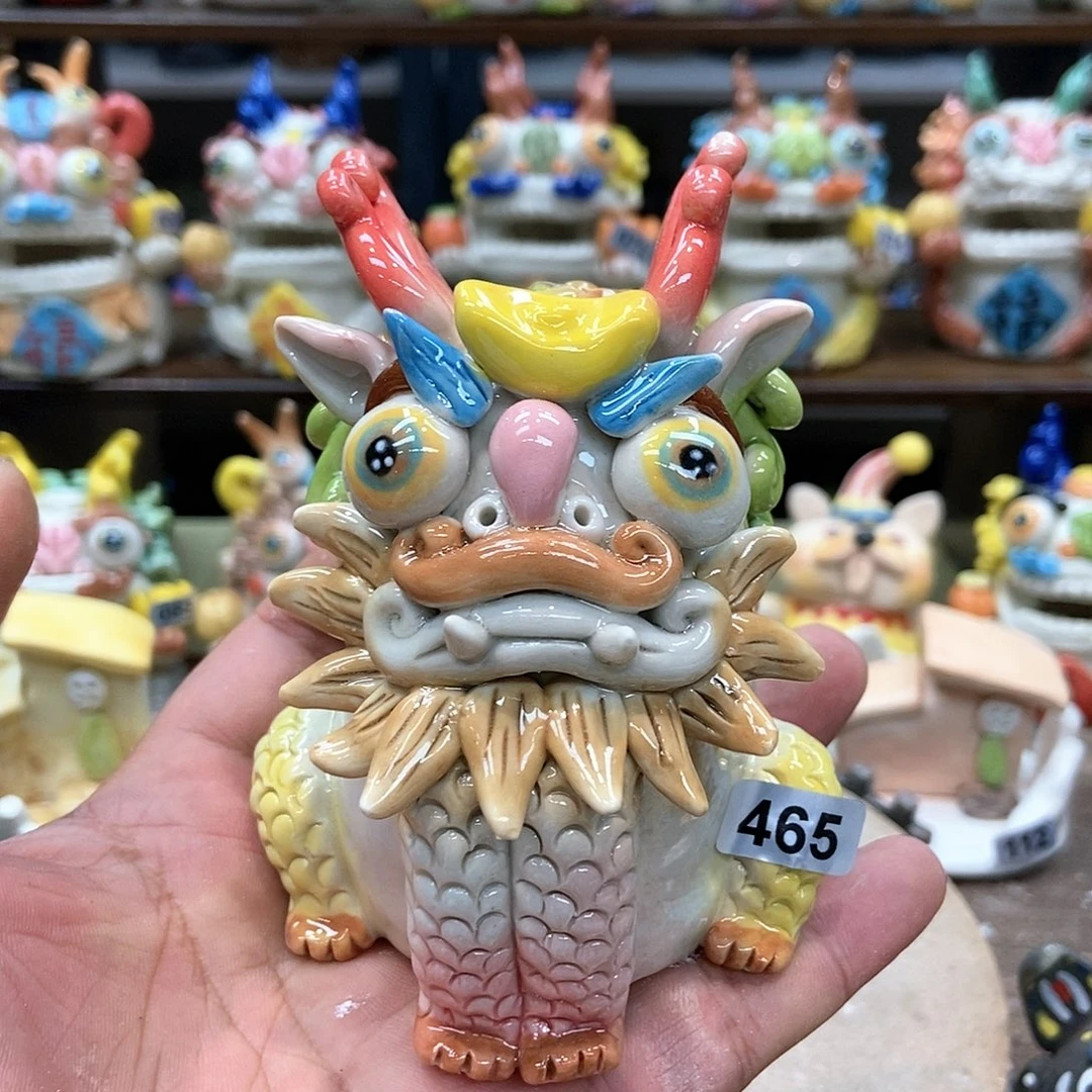 摆件直播间手工抽象陶瓷摆件465