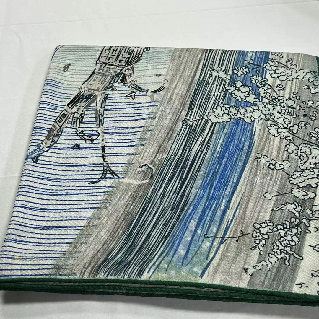 140丝绒方巾-梦境城池 提花双面异色135cm丝巾