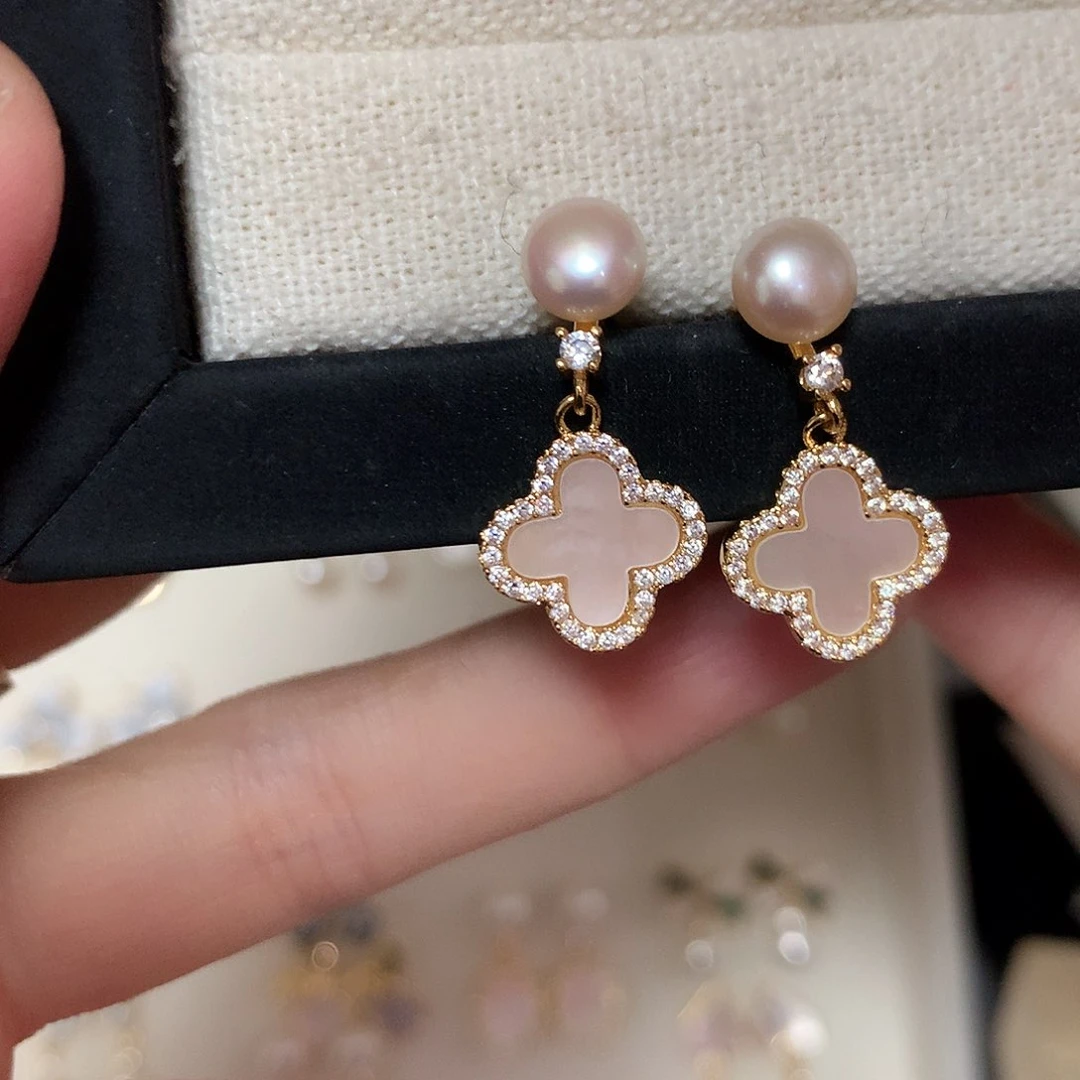 淡水珍珠耳饰合金