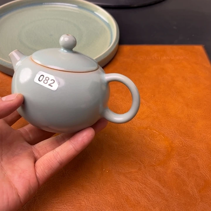 摆件汝瓷原矿微瑕仿古釉品手工壶