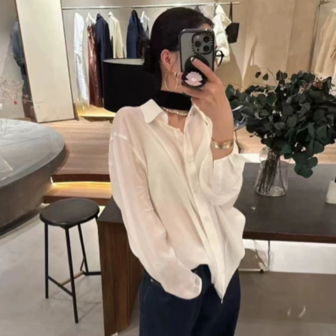 韩国正品代购atmosphere女2025春季洋气翻领向日葵欧尼同款衬衫