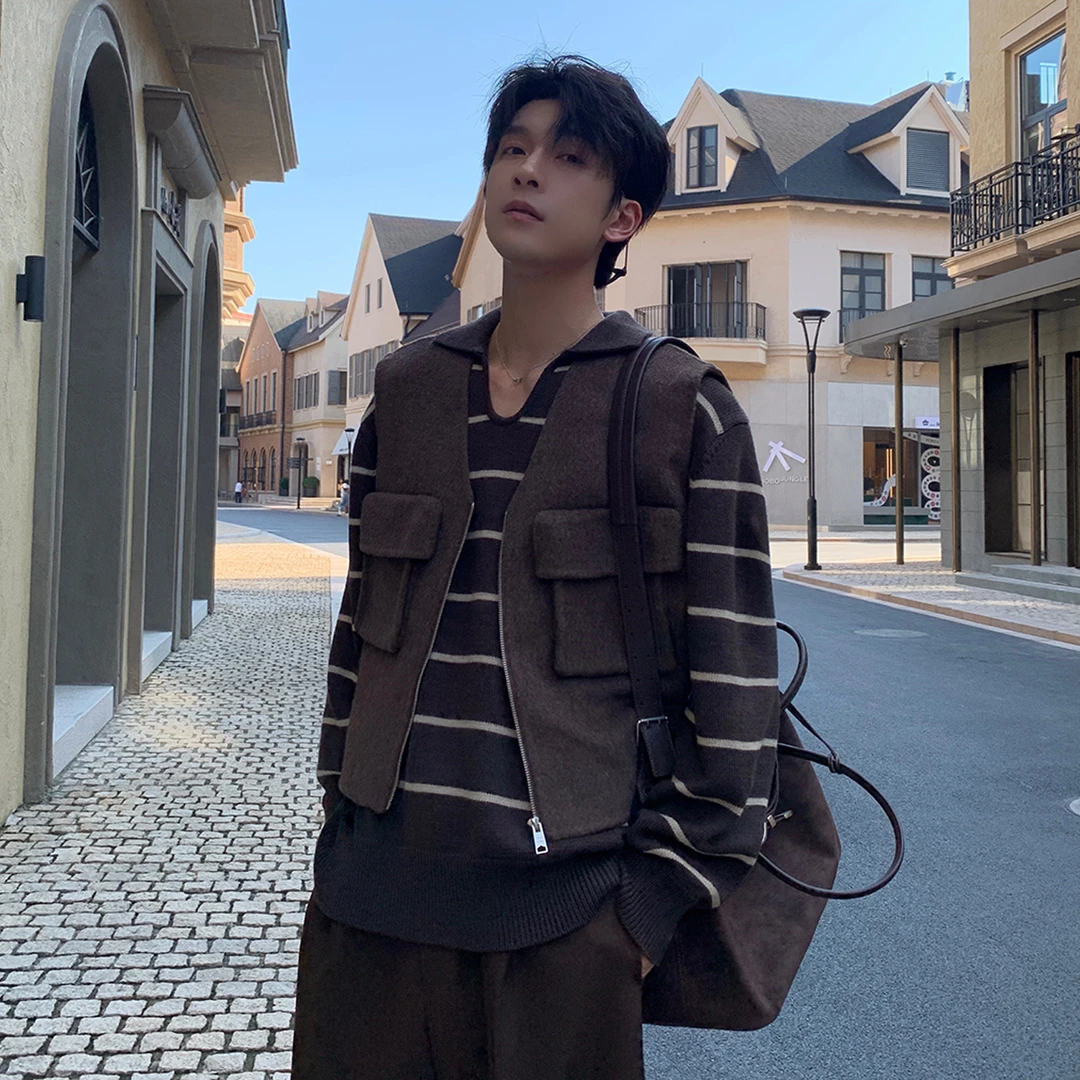 一轩轩轩【都市画报】秋冬双面羊毛呢子男痞帅风外穿坎肩马甲z0446