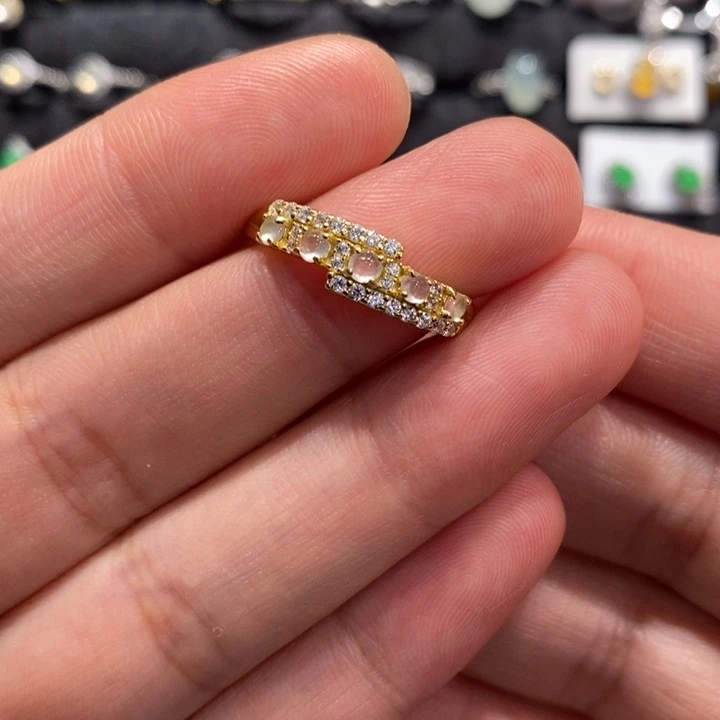 翡翠戒指银S925镶嵌