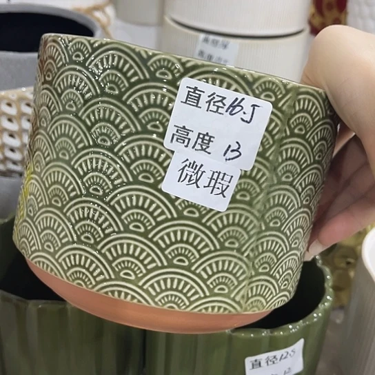 多肉绿植陶瓷花盆9.9包邮，有孔