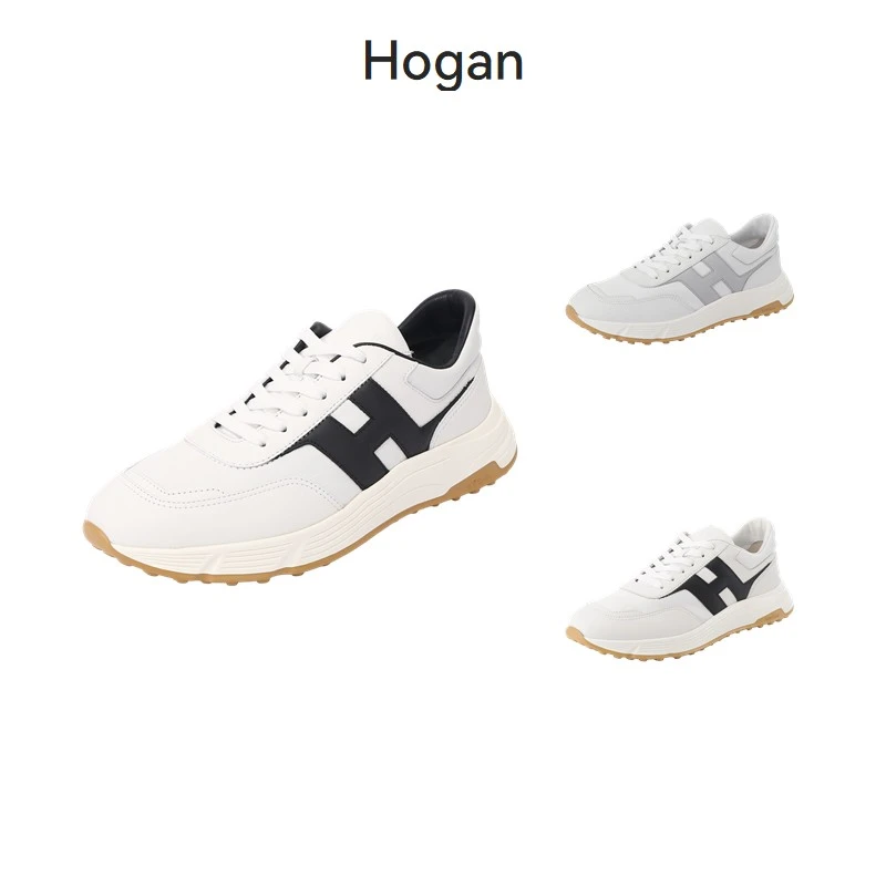 未使用 HOGAN 男士厚底系带运动鞋小白鞋HXM5630FR30U6U