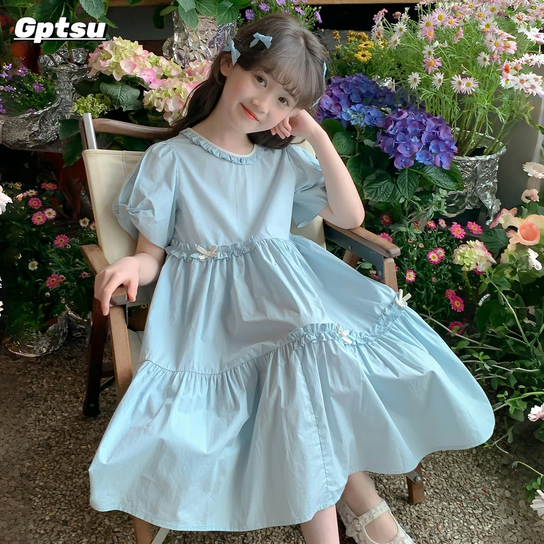 GPTSu女童连衣裙夏装2025新款洋气童装小女孩休闲公主裙夏季裙子