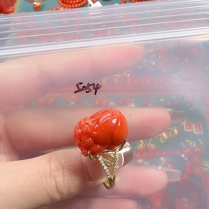 南红玛瑙银S925镶嵌戒指