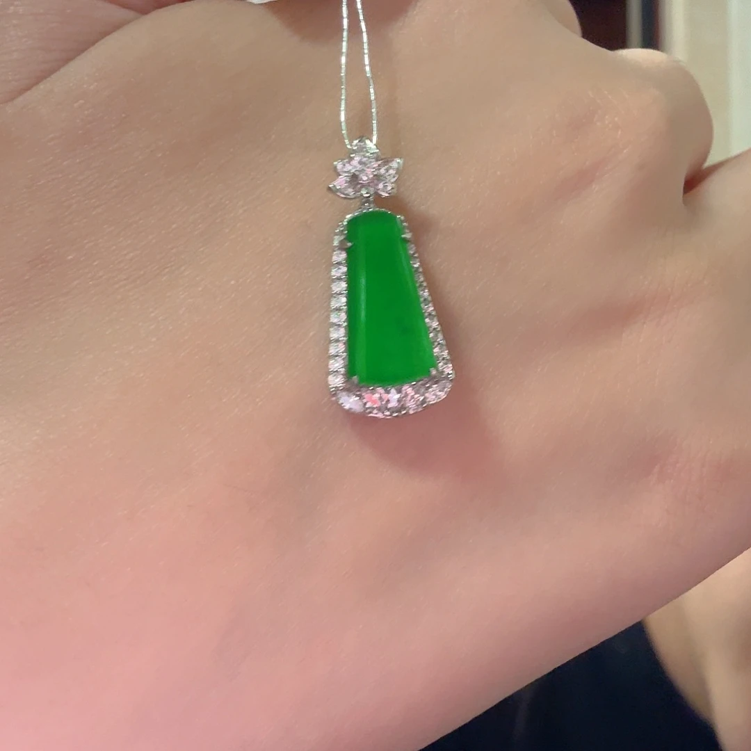 翡翠银S925镶嵌吊坠(不含链)吊坠