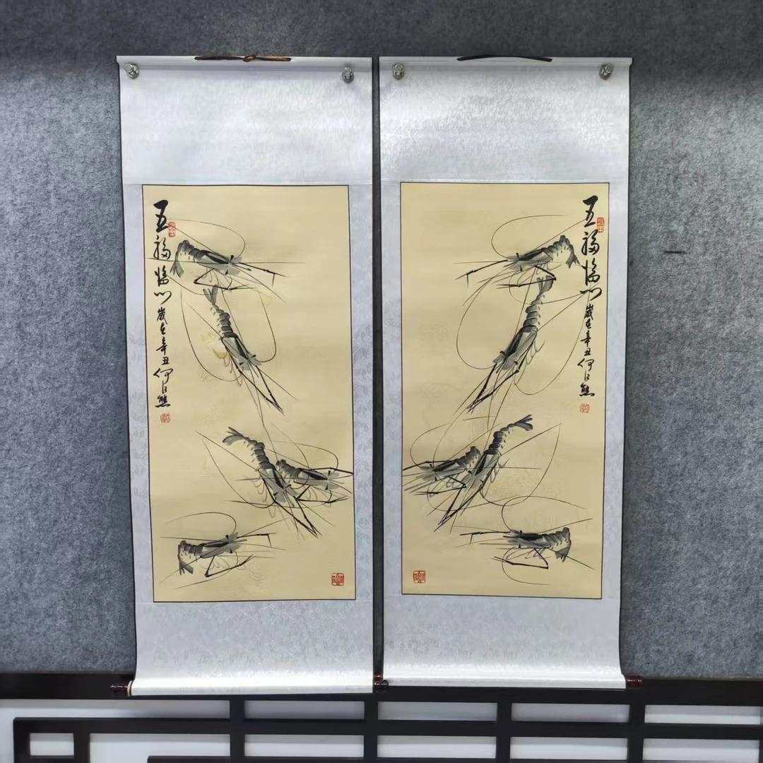 《五福临门》何江熊三尺轴对精品国画