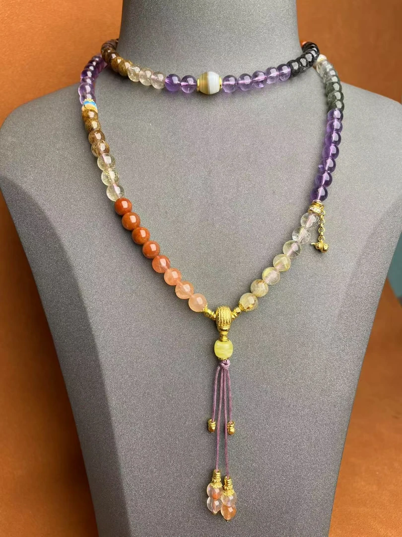 壹加师姐|五x流转-九x连珠水晶多宝多圈项链多样性发一7258n