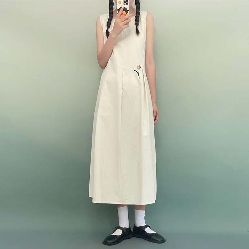 高级感复古法式花朵无袖背心裙港风连衣裙女正式场合2025夏季新款