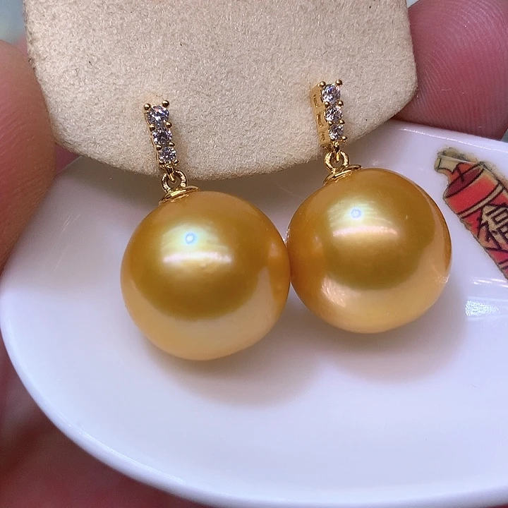 银S925镶嵌耳饰淡水珍珠