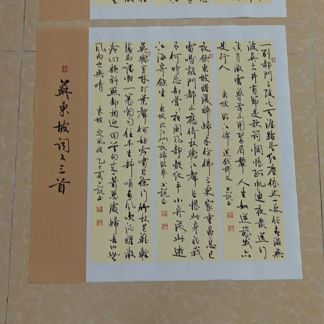 书法苏轼词文三首四尺斗方