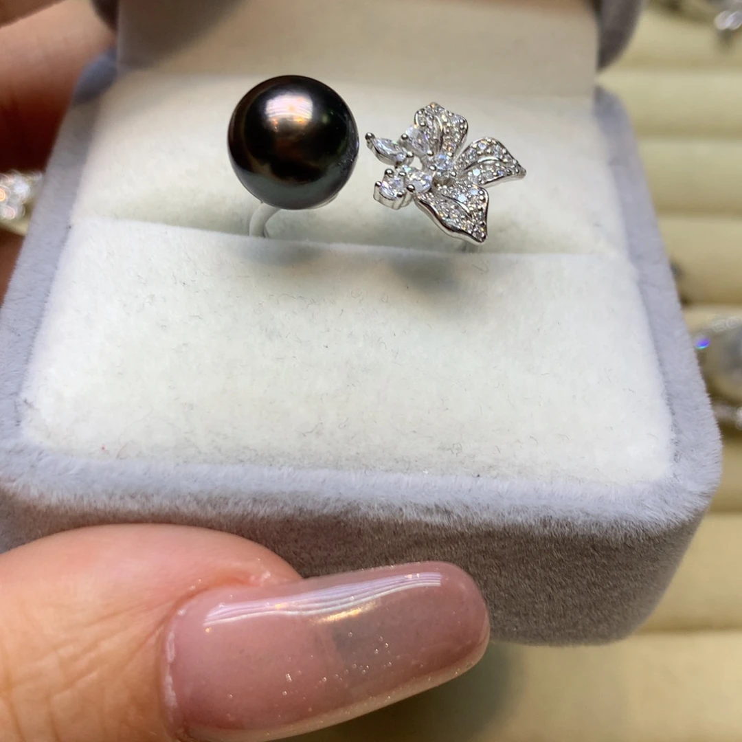 银S925镶嵌戒指海水珍珠