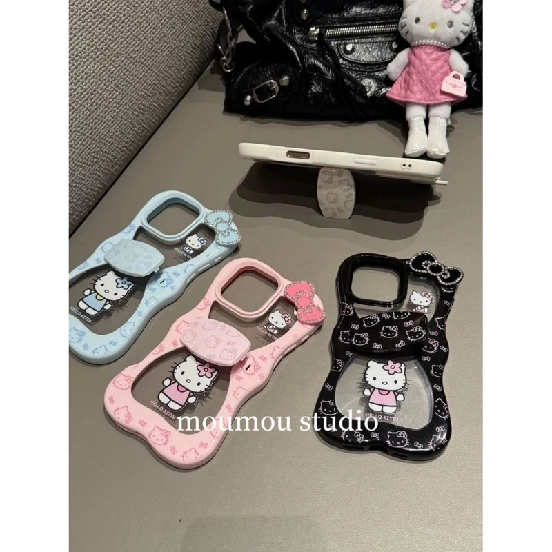 ins创意小众蝴蝶结KT猫适用苹果16手机壳iPhone15/14promax新款13