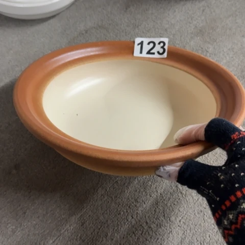 泥塑磁州窑出口尾货干烧盘口径26.5高7遐思品